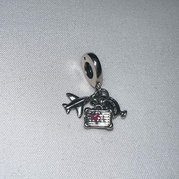 Pandora Airplane, Globe & Suitcase Dangle Charm - Picture 2 of 3